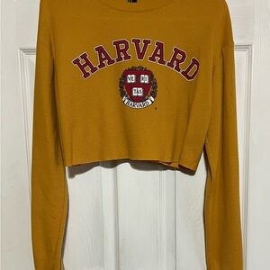 Forever 21 Harvard Cropped Thermal Long Sleeve Top – Size M